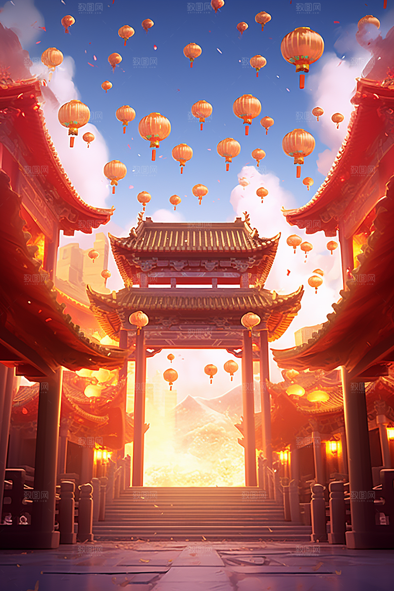 新春开门红节日节庆电商促销背景