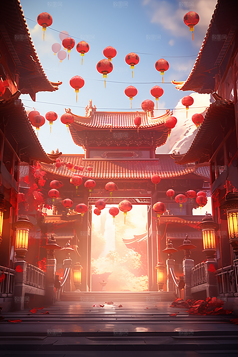 新春开门红开业大吉新年背景
