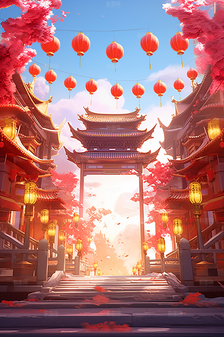 新春开门红开业大吉新年背景