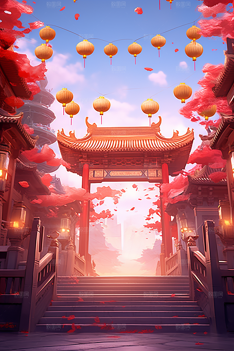 新春开门红节日节庆喜庆背景