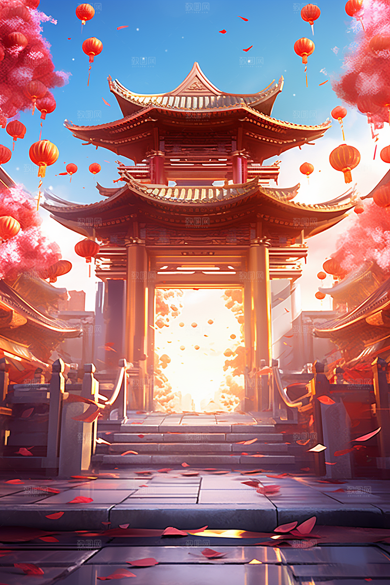 新春开门红活动节日节庆背景