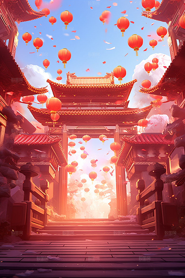 新春开门红活动新年背景