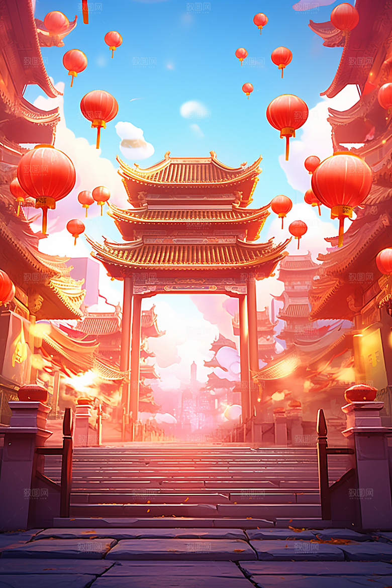 新春开门红活动喜庆背景