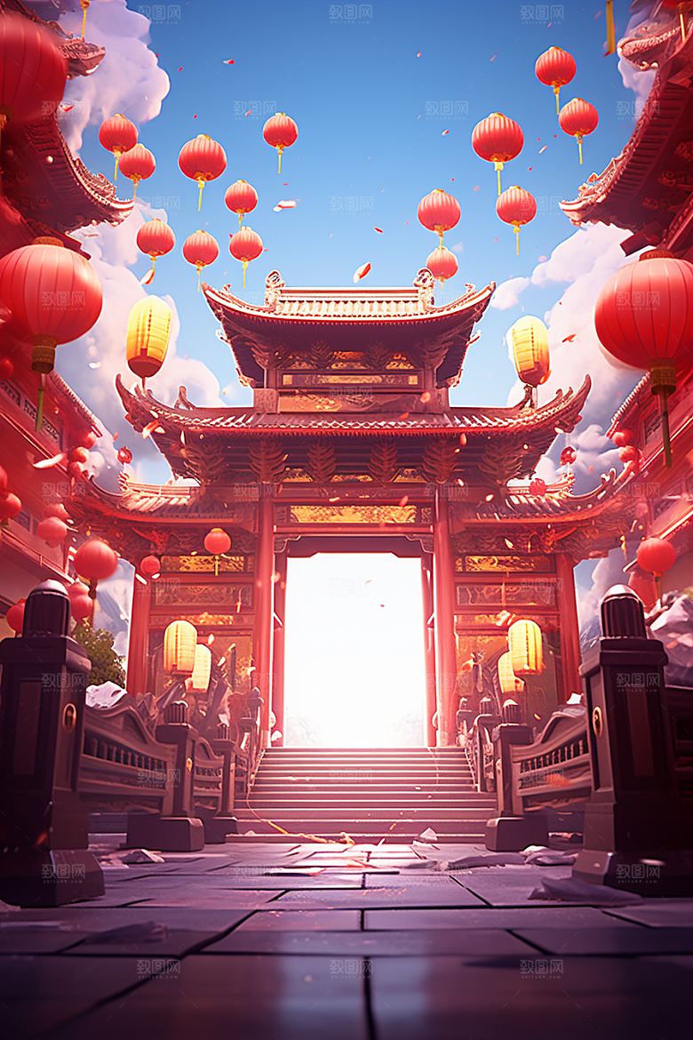 新春开门红电商促销新年背景