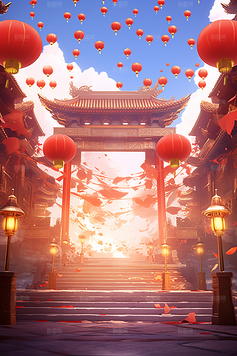 新春开门红开业大吉节日节庆背景
