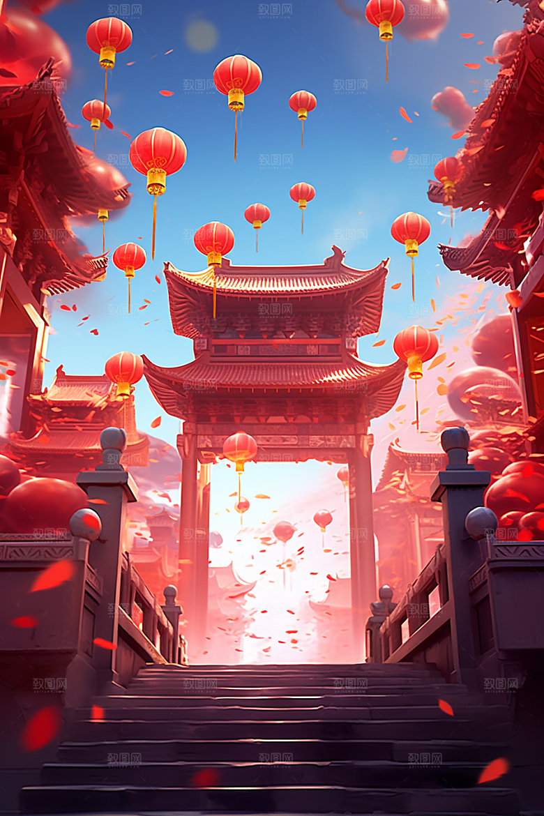 新春开门红节日节庆喜庆背景
