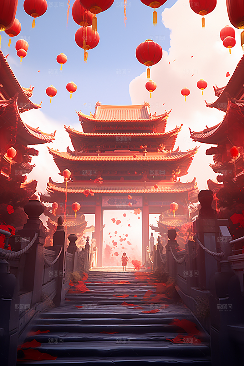 新春开门红中国风春节背景