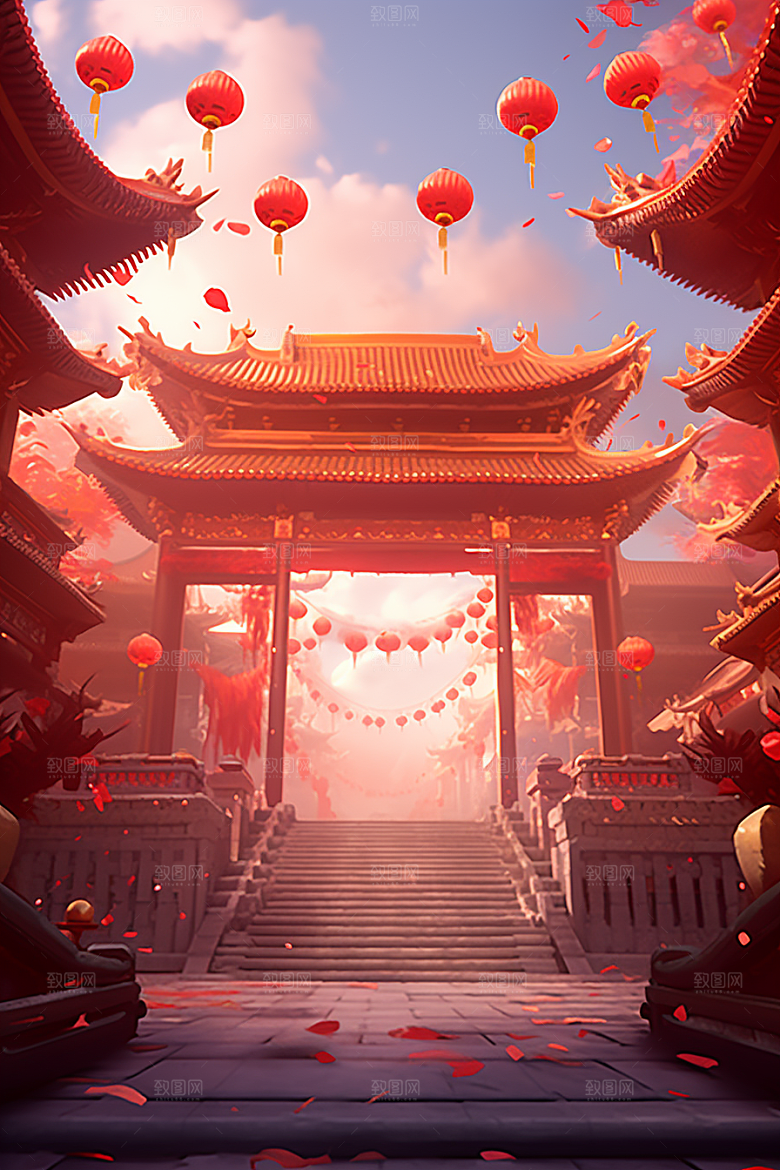 新春开门红中国风开业大吉背景