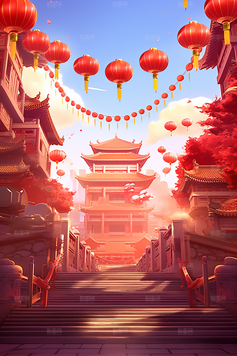 新春开门红节日节庆新年背景