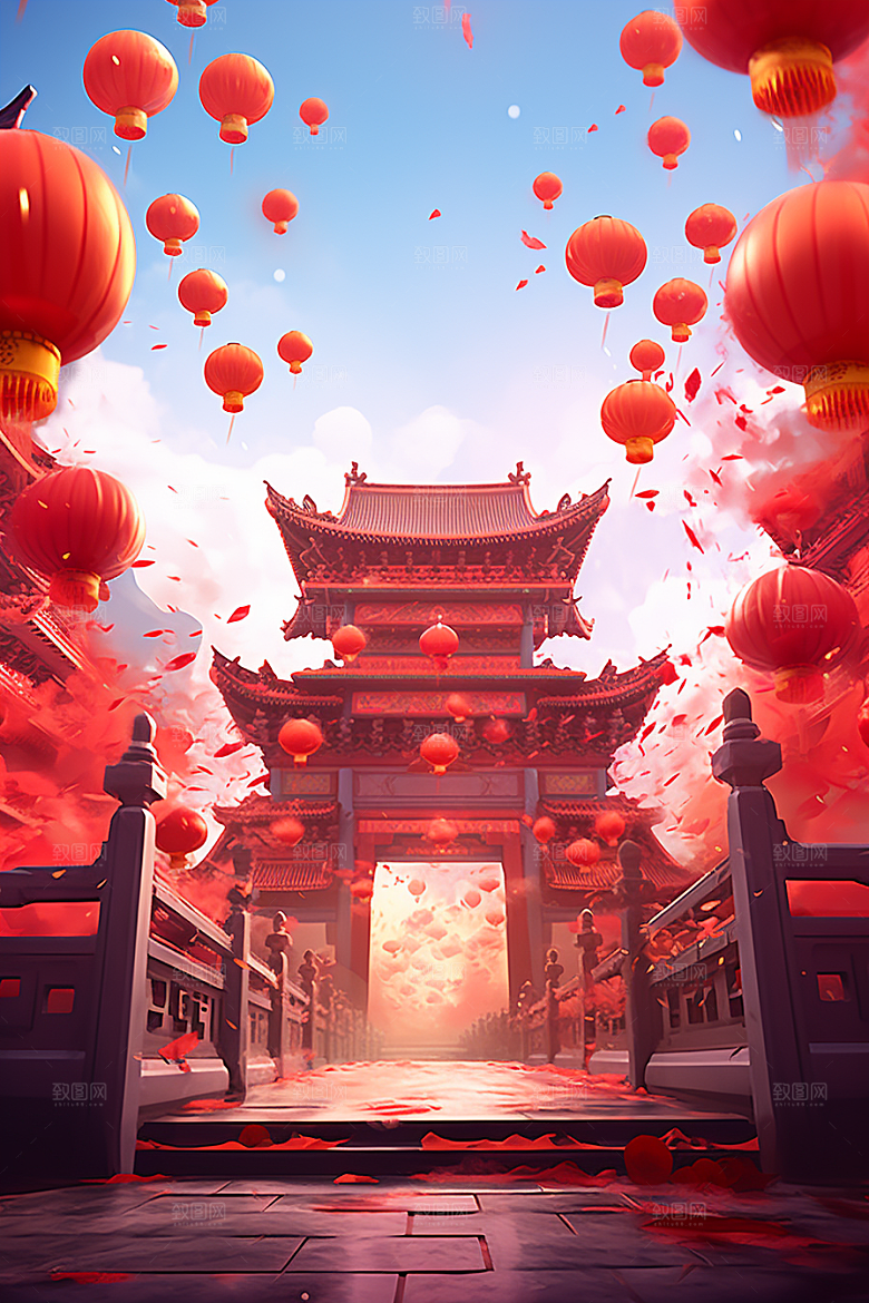 新春开门红春节活动背景