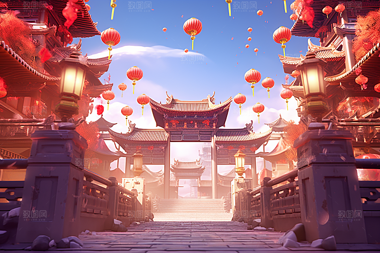 新春开门红活动喜庆背景