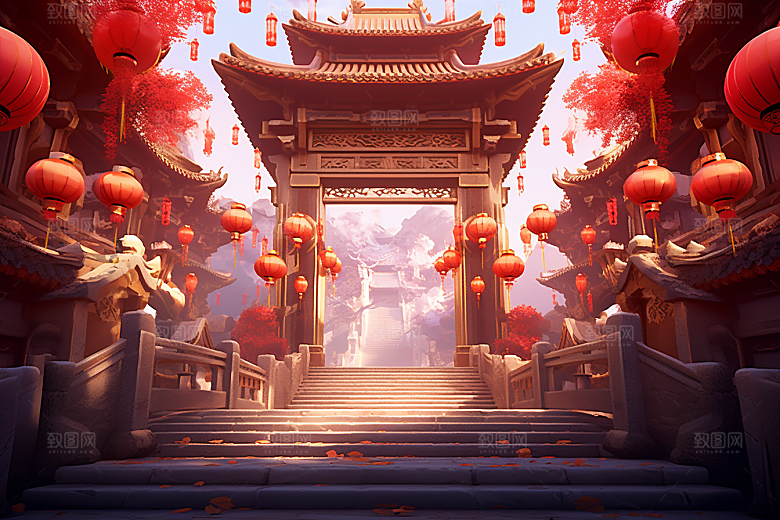 新春开门红活动节日节庆背景