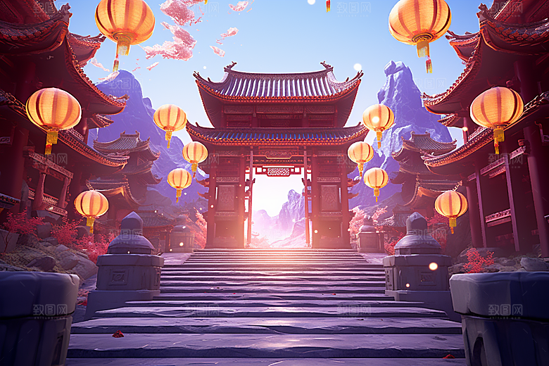 新春开门红中国风新年背景