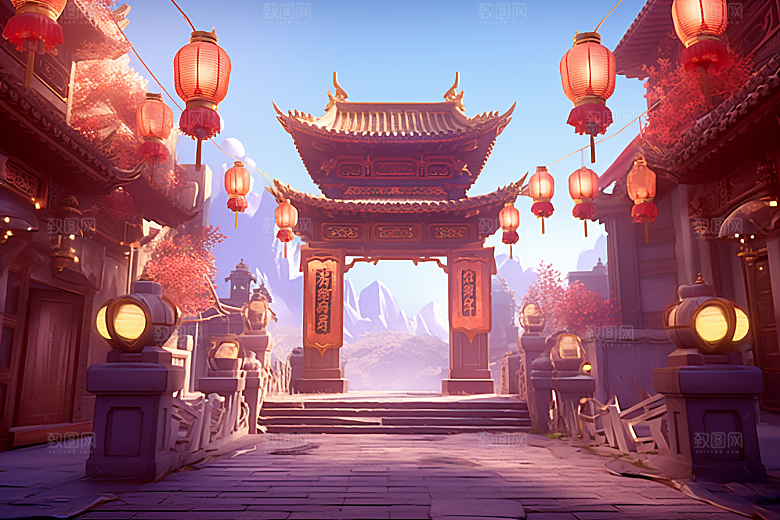 新春开门红喜庆中国风背景