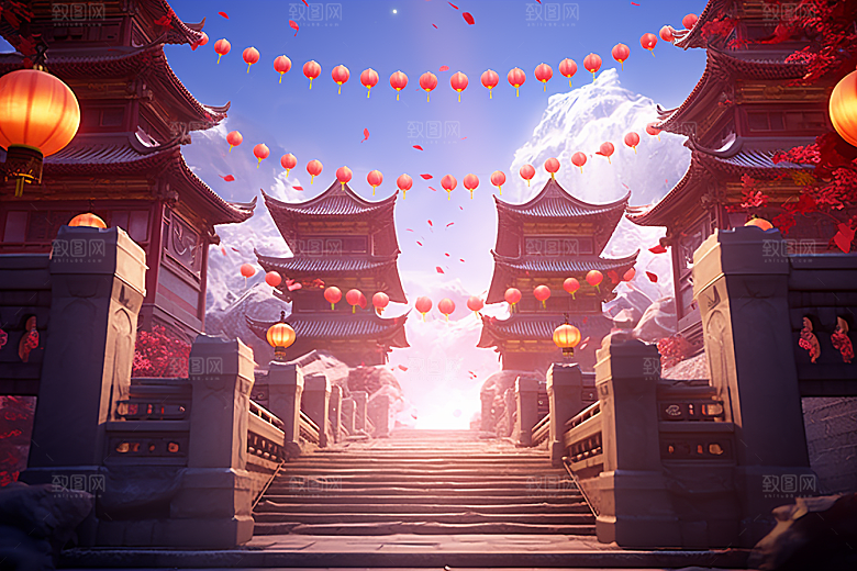 新春开门红活动新年背景
