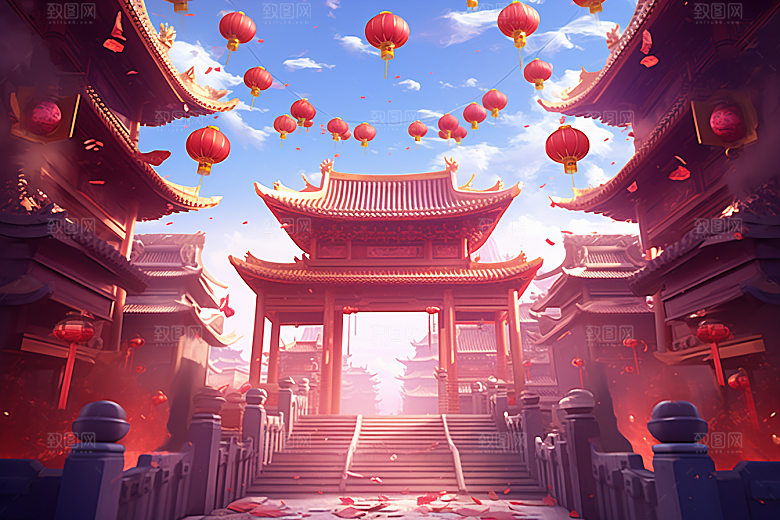 新春开门红喜庆新年背景