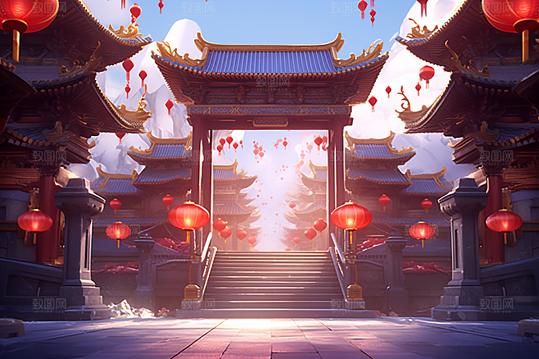 新春开门红春节喜庆背景