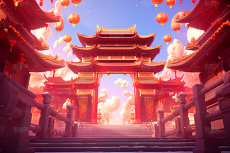 新春开门红开业大吉新年背景