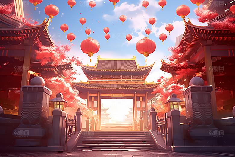 新春开门红节日节庆活动背景