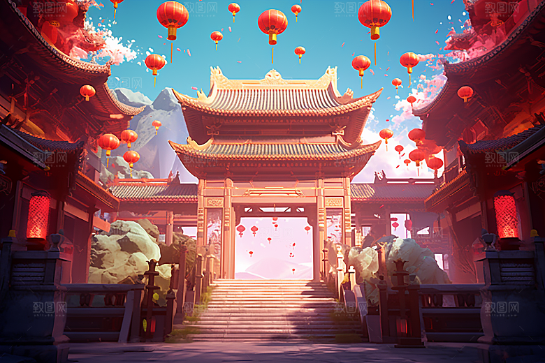 新春开门红春节活动背景