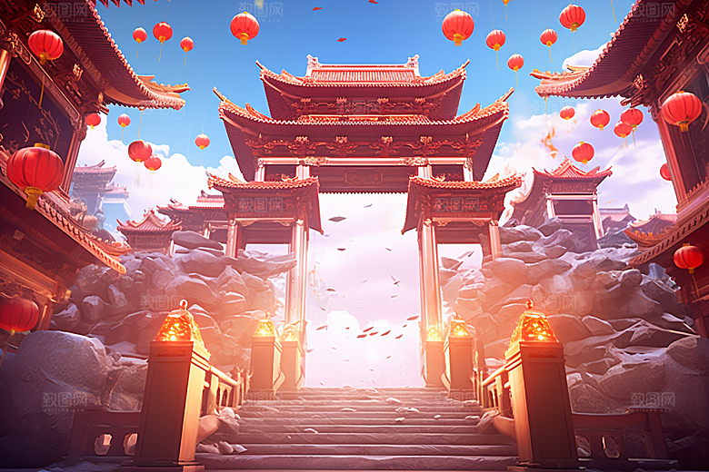 新春开门红节日节庆电商促销背景