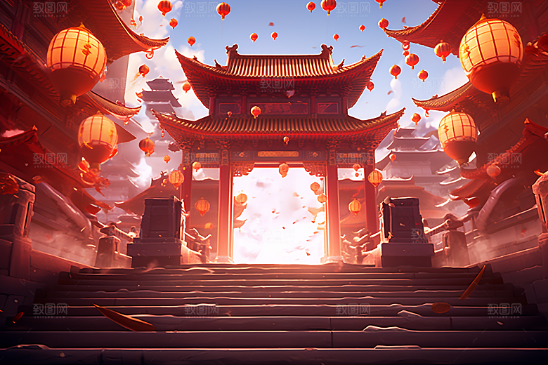 新春开门红喜庆新年背景