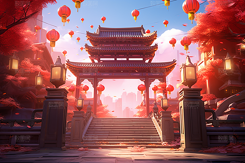 新春开门红春节新年背景