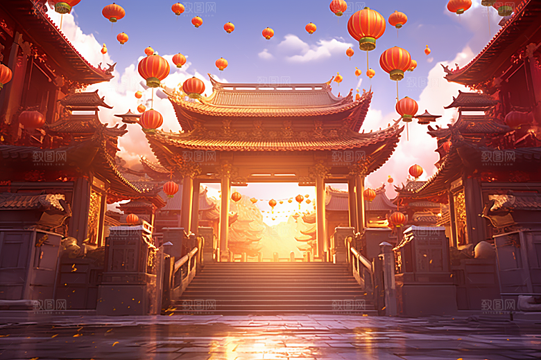 新春开门红电商促销新年背景