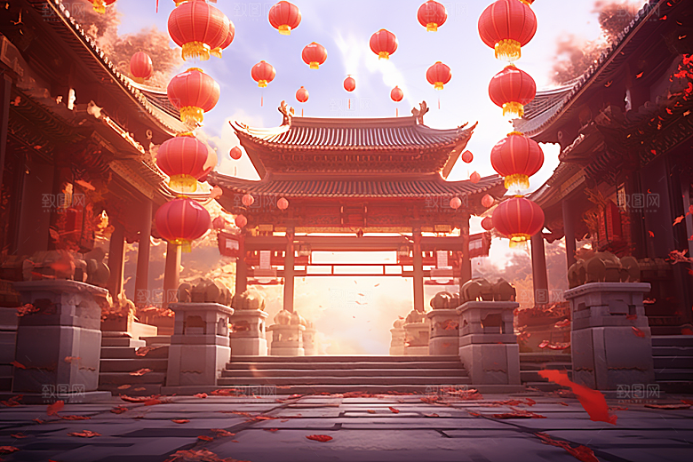 新春开门红新年电商促销背景
