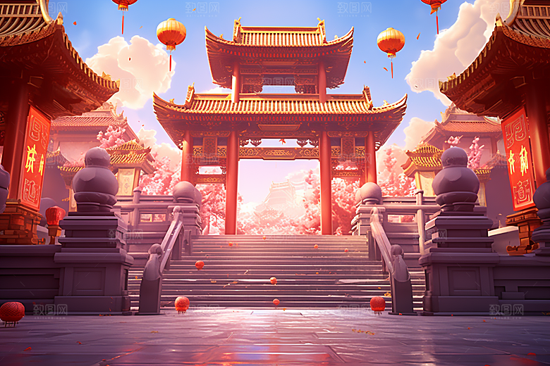 新春开门红喜庆春节背景