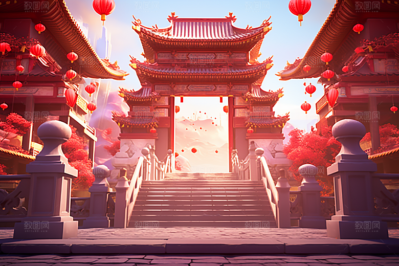 新春开门红开工开业大吉背景