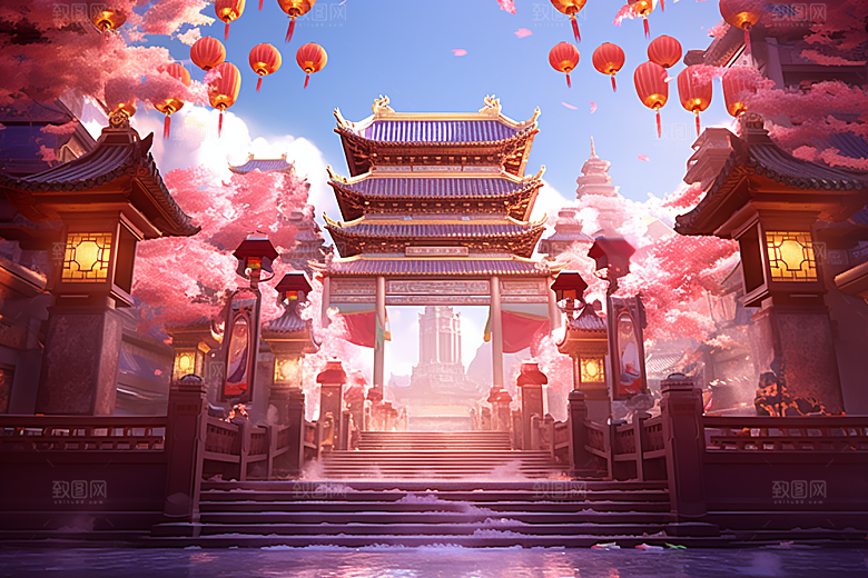 新春开门红喜庆中国风背景