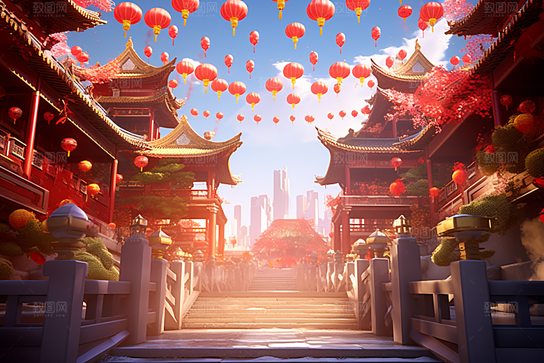 新春开门红电商促销中国风背景