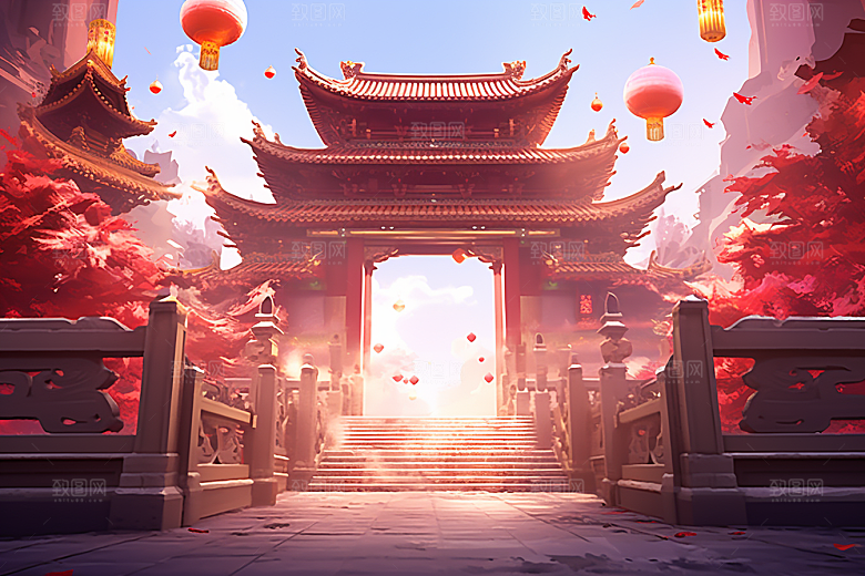新春开门红电商促销春节背景