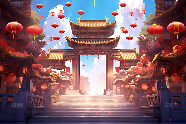 新春开门红春节喜庆背景