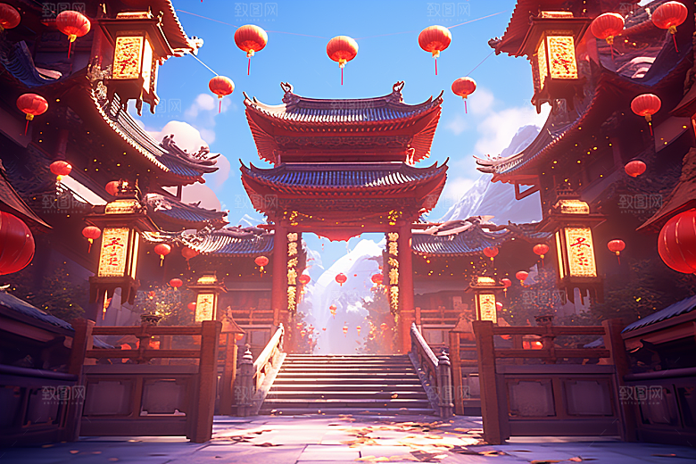 新春开门红活动喜庆背景
