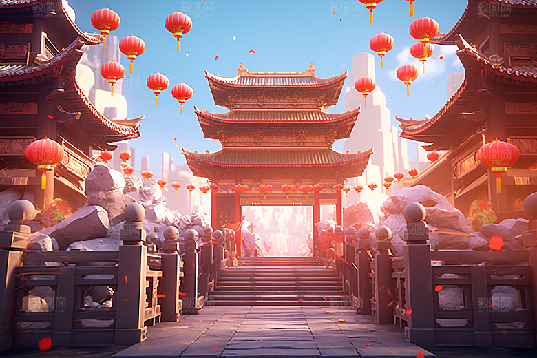 新春开门红电商促销中国风背景