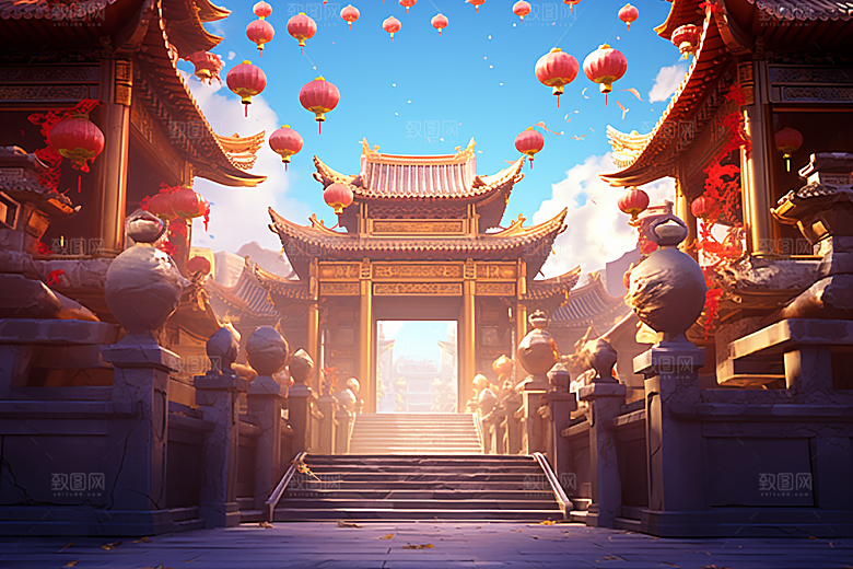 新春开门红喜庆新年背景