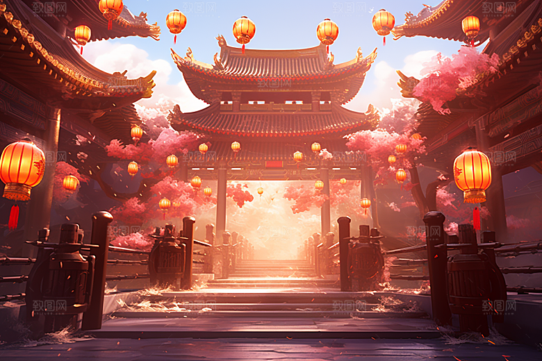 新春开门红开业大吉节日节庆背景