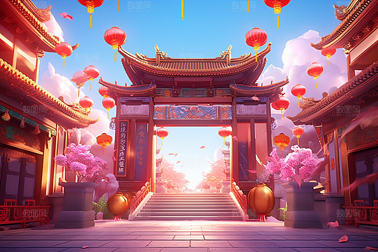 新春开门红节日节庆新年背景