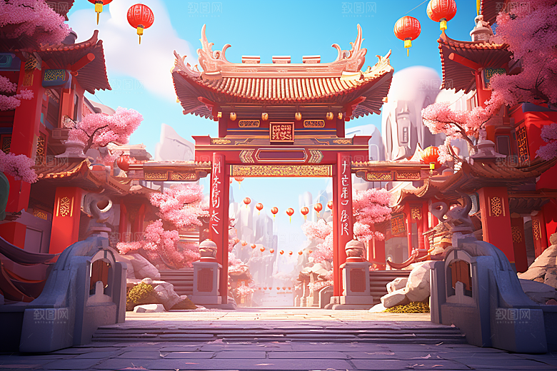 新春开门红新年开业大吉背景