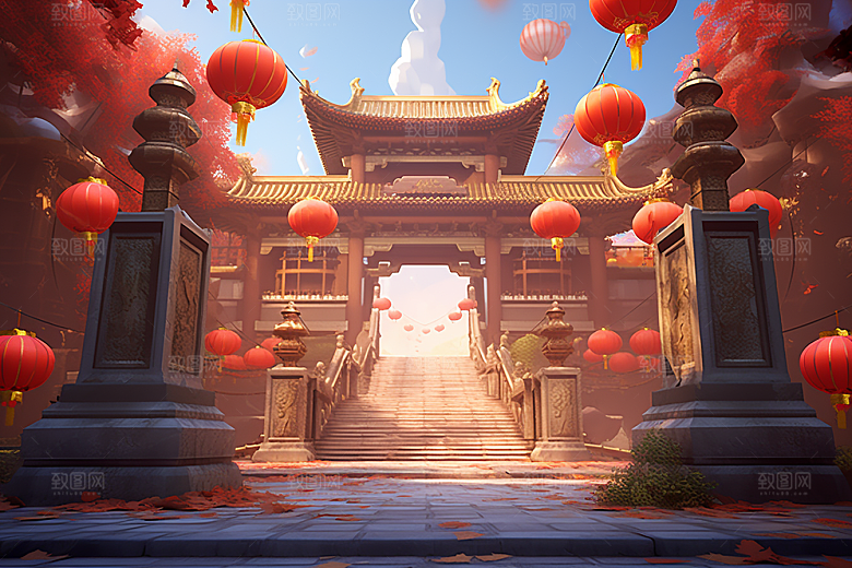 新春开门红新年喜庆背景
