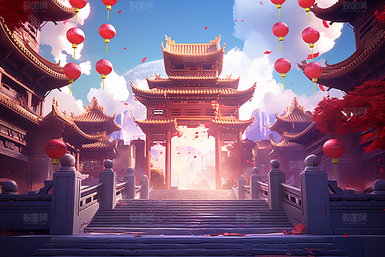 新春开门红活动新年背景