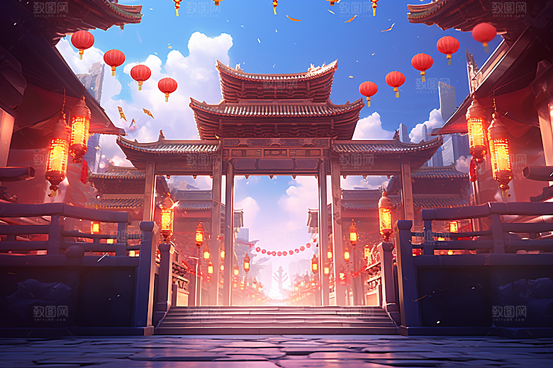 新春开门红开业大吉开工背景