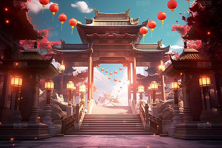 新春开门红电商促销春节背景