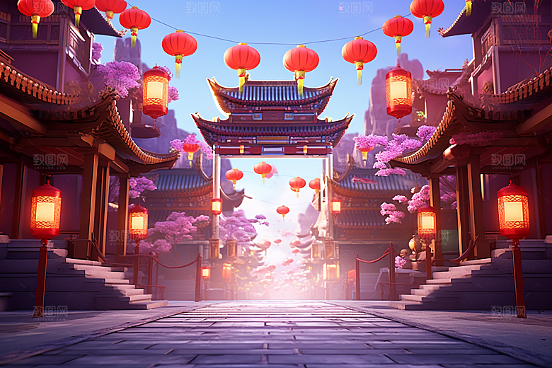 新春开门红开业大吉开工背景