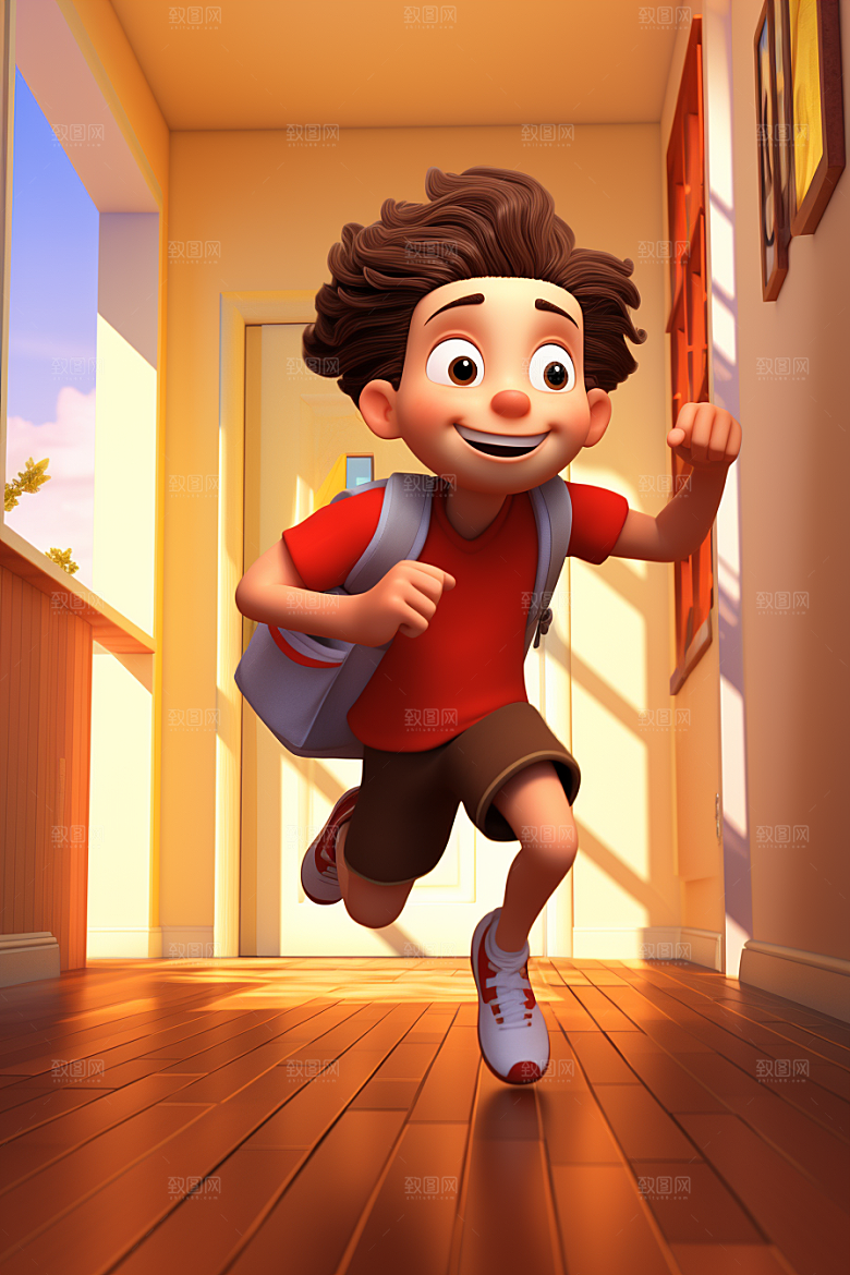背书包的儿童上学少年素材