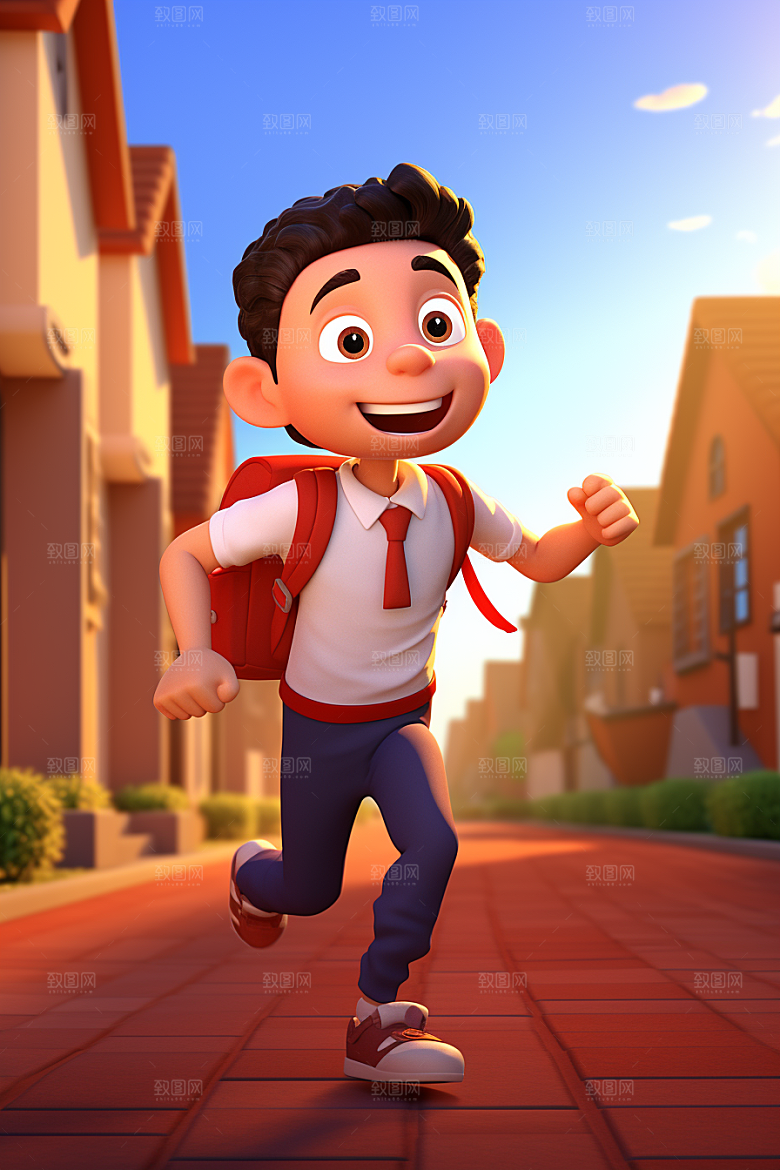 背书包的儿童学生开学素材