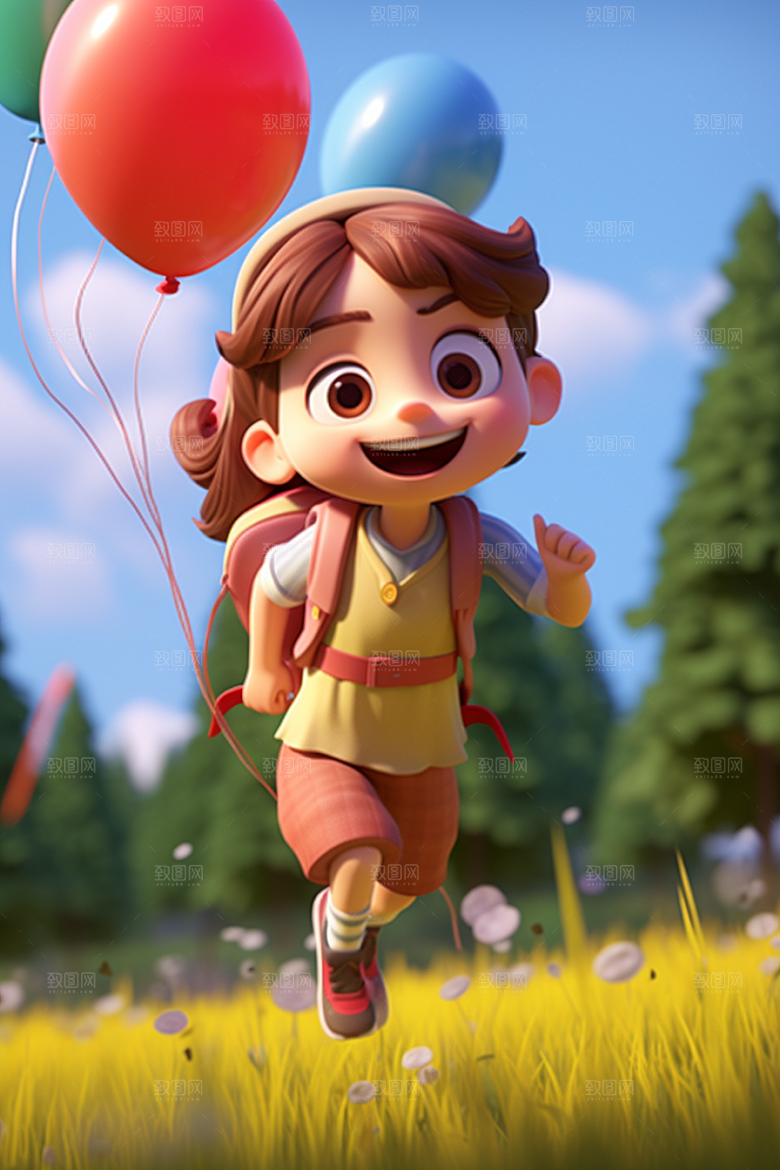 背书包的儿童模型少年素材