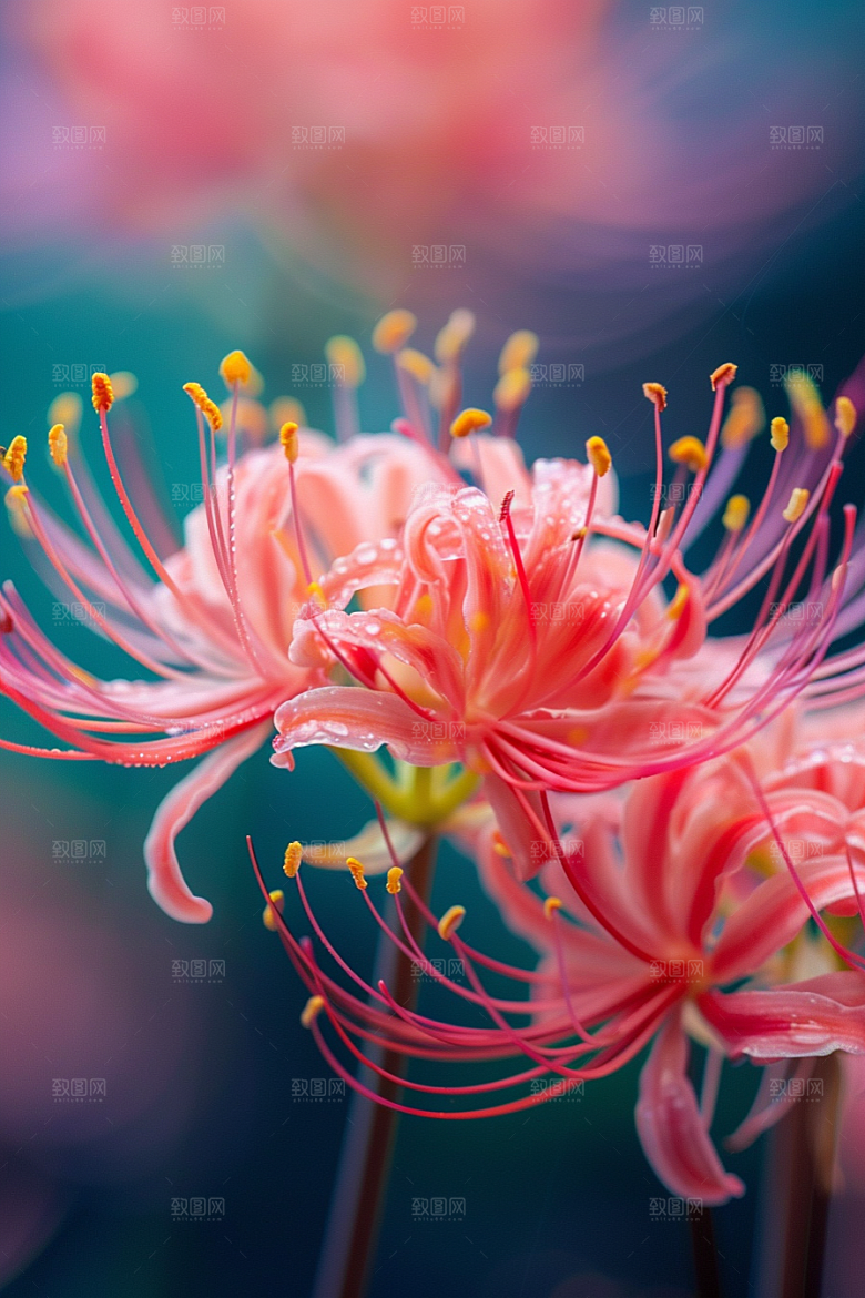 彼岸花唯美草地摄影图